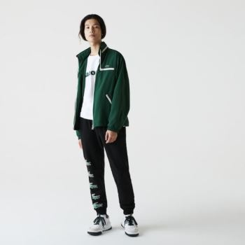 Lacoste Lacoste SPORT Crocodile Print Fleece Jogging Pants - Kalhoty Pánské Černé | CZ-7J7FVB